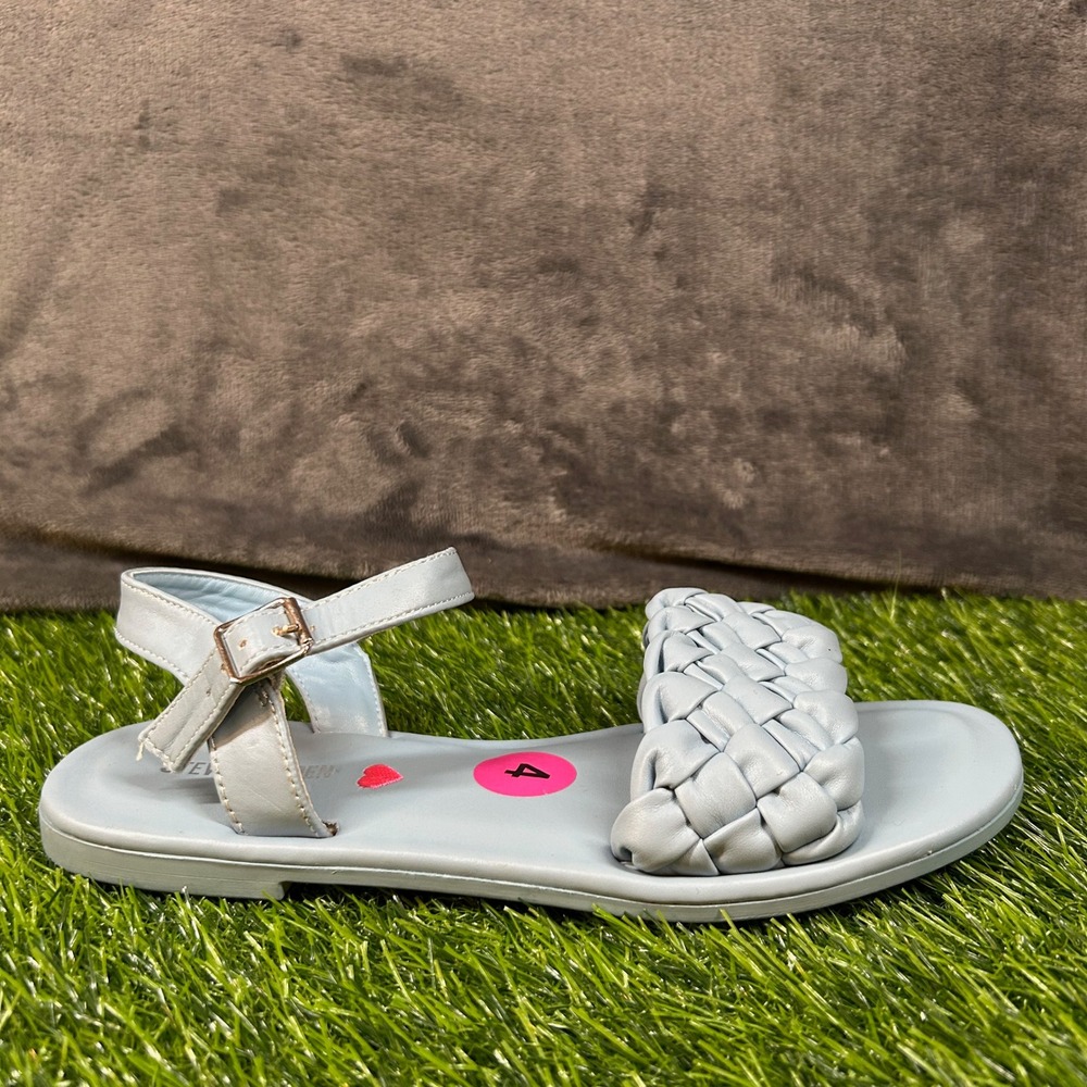 Steve Madden Karina Woven Sandals Ankle Strap Casual Summer Blue Womens Size 4